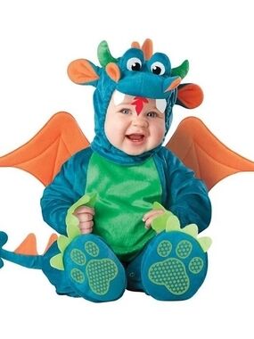 3t Dinky Dragon Halloween Costume Main Character Teal & Green Dragon Costume